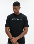 Capone T-Shirt Logo Black-Aqua