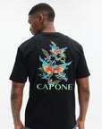 Capone T-Shirt Logo Black-Aqua