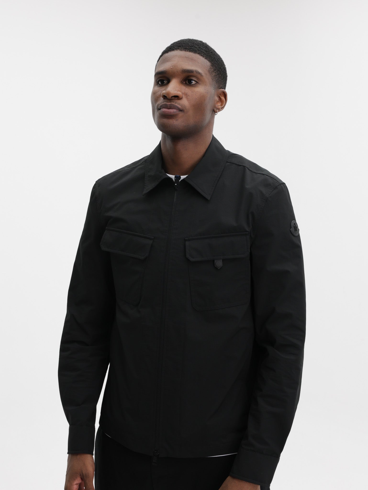 トップス MONCLER XS BLACK Moncler Shirt Zip Black - AL Capone Premium