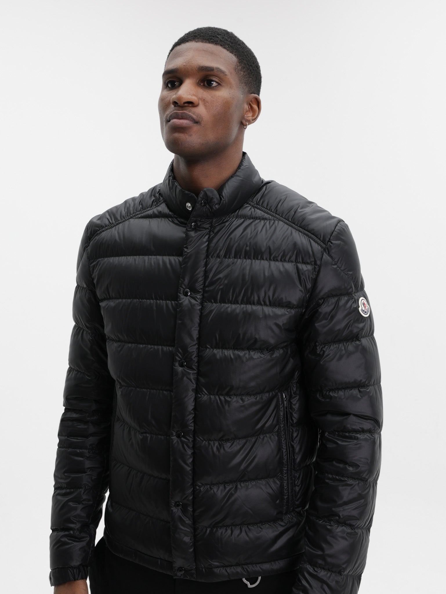 MONCLER BLACKジップアップジャケット Moncler ジップアップ シャツジャケット | ブラック | FARFETCH JP