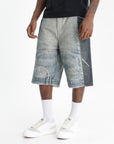 Purple Shorts Wide Leg Light/Mid Indigo