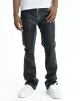 Purple Jeans Low Rise Slim Flare Dirty Coated