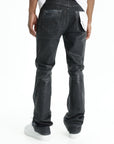 Purple Jeans Low Rise Slim Flare Dirty Coated