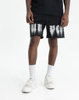 Purple Shorts Smudged Gothic Black