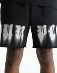 Purple Shorts Smudged Gothic Black
