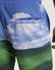 Market Shorts Bliss Mesh Clouds Green-Blue