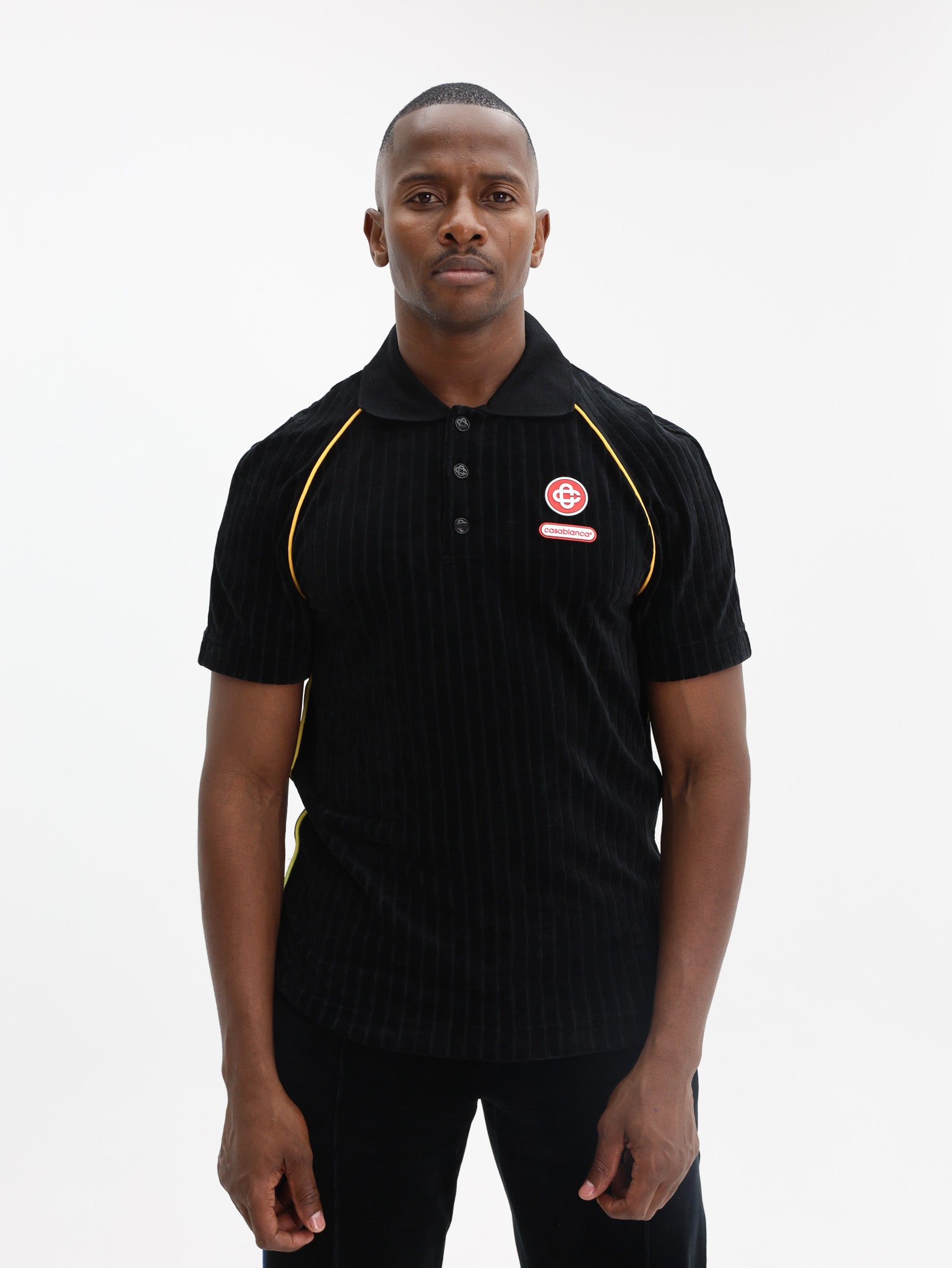 Casablanca Golfer Rib Velour Raglan Black - AL Capone Premium