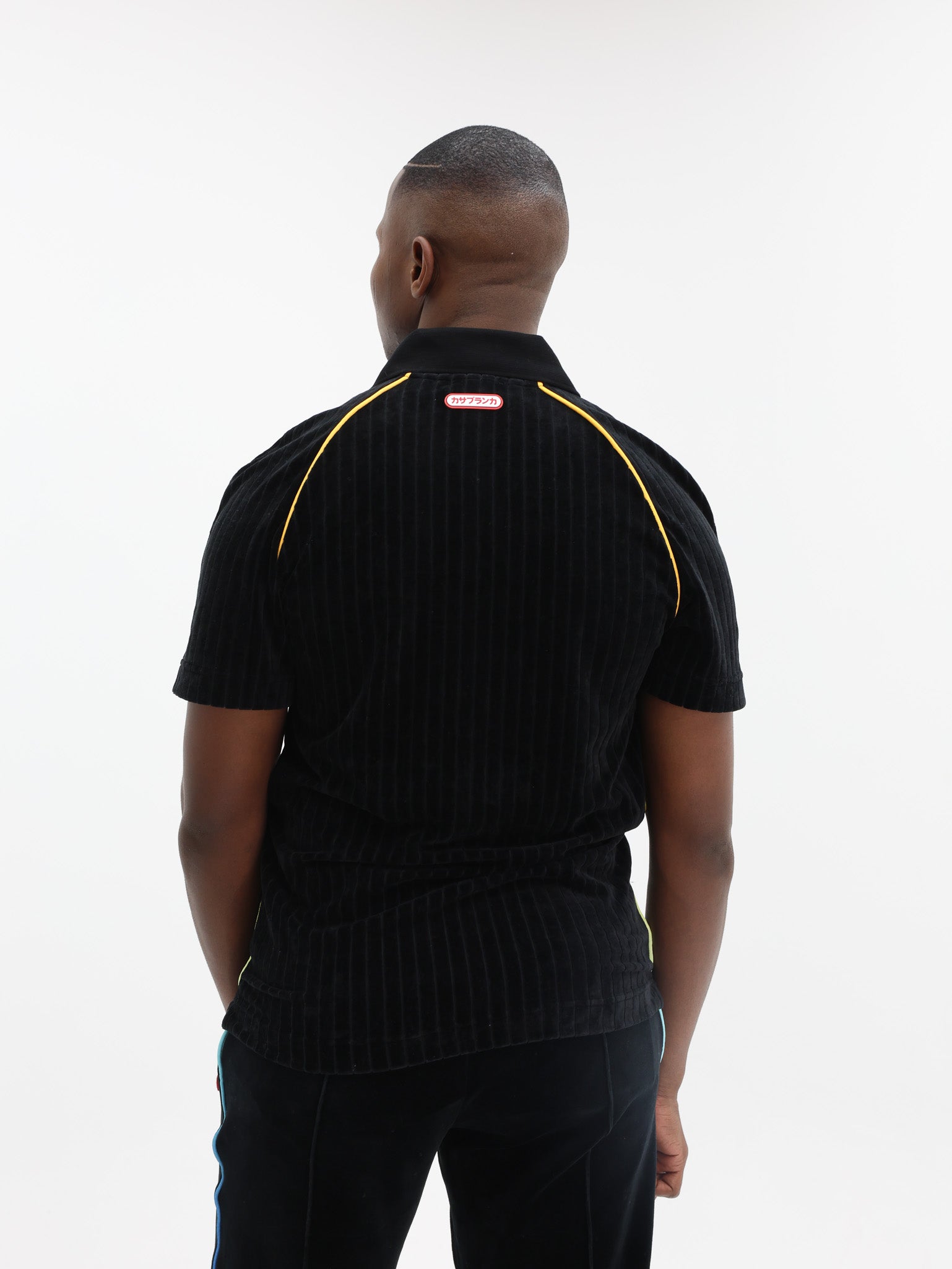 Casablanca Golfer Rib Velour Raglan Black - AL Capone Premium