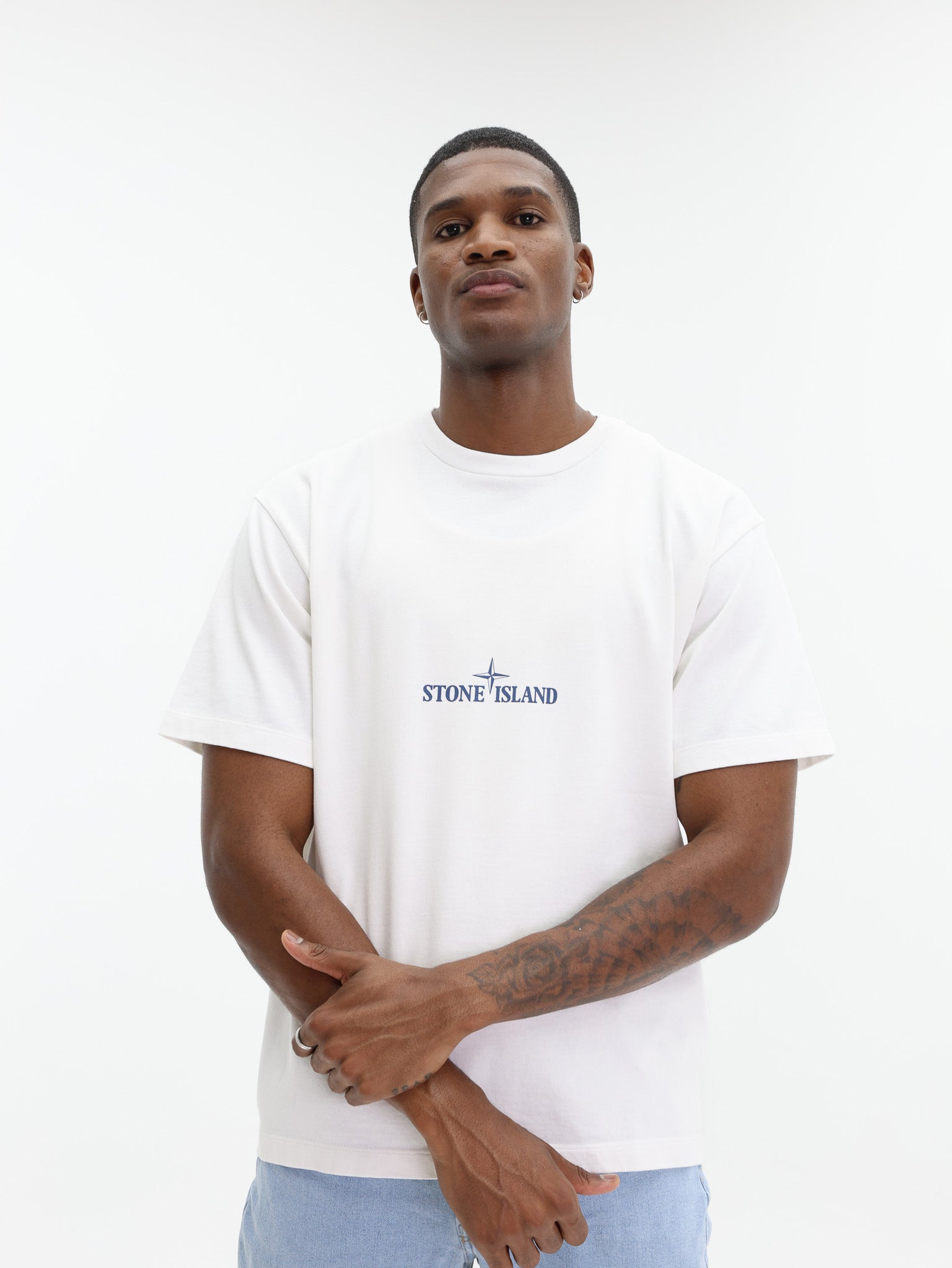 Stone Island T-Shirt Logo White-AL Capone Premium