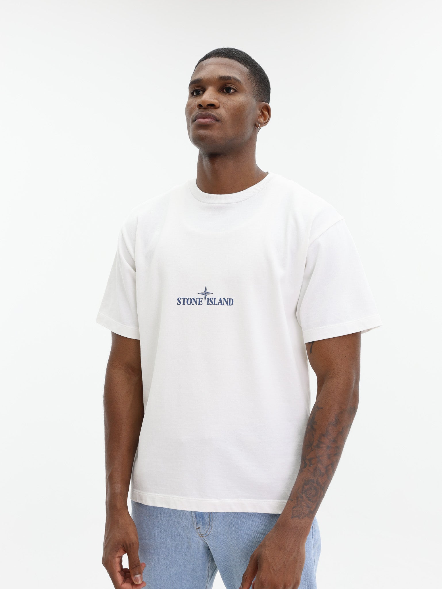 Stone Island T-Shirt Logo White-AL Capone Premium
