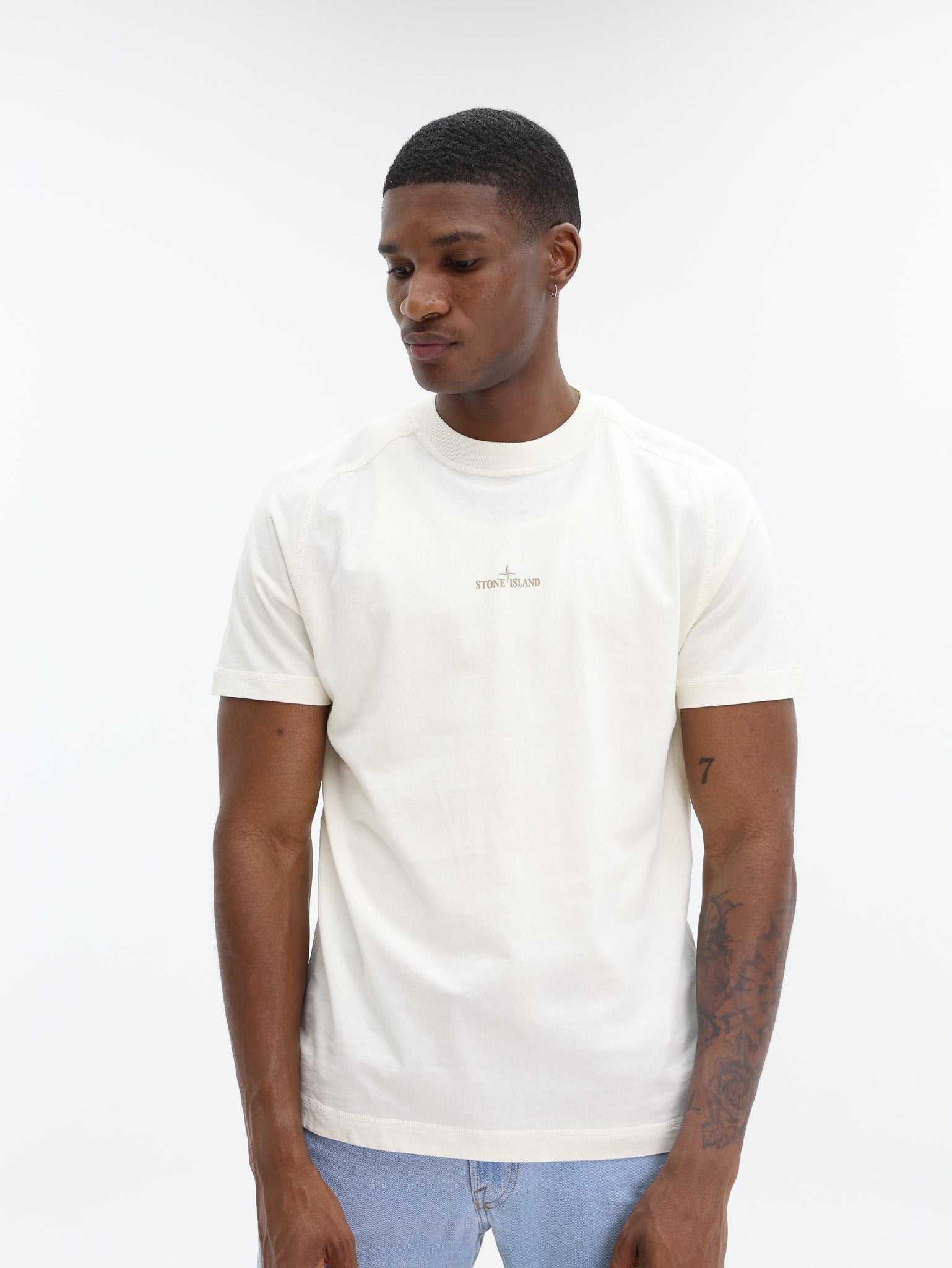 Stone Island T-Shirt Logo Cream-AL Capone Premium