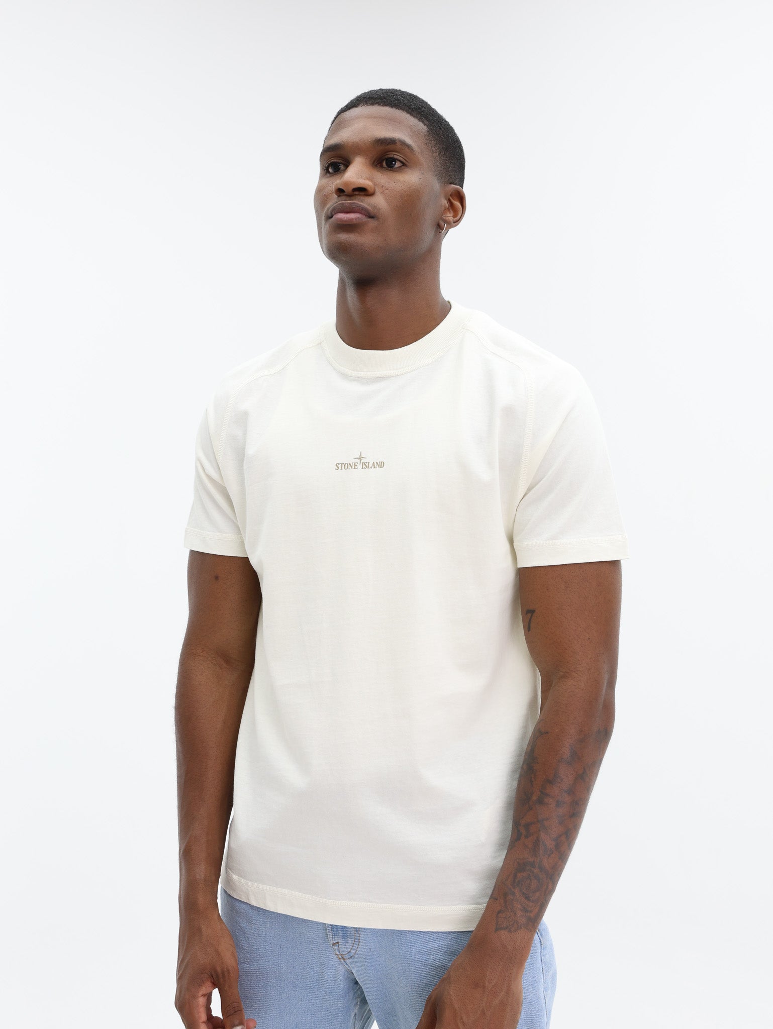 Stone Island T-Shirt Logo Cream-AL Capone Premium