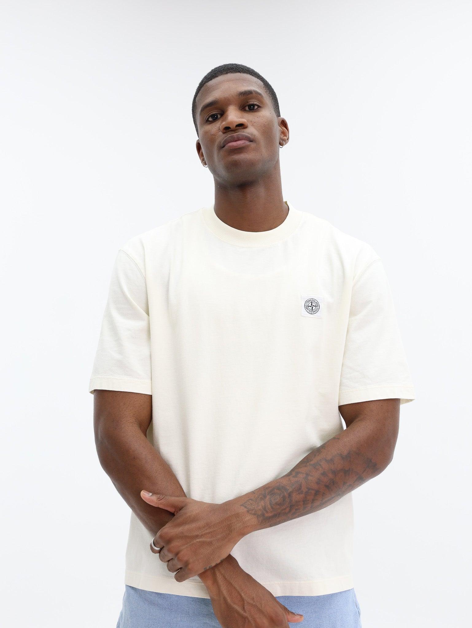 Stone Island T-Shirt Chest Logo White-AL Capone Premium