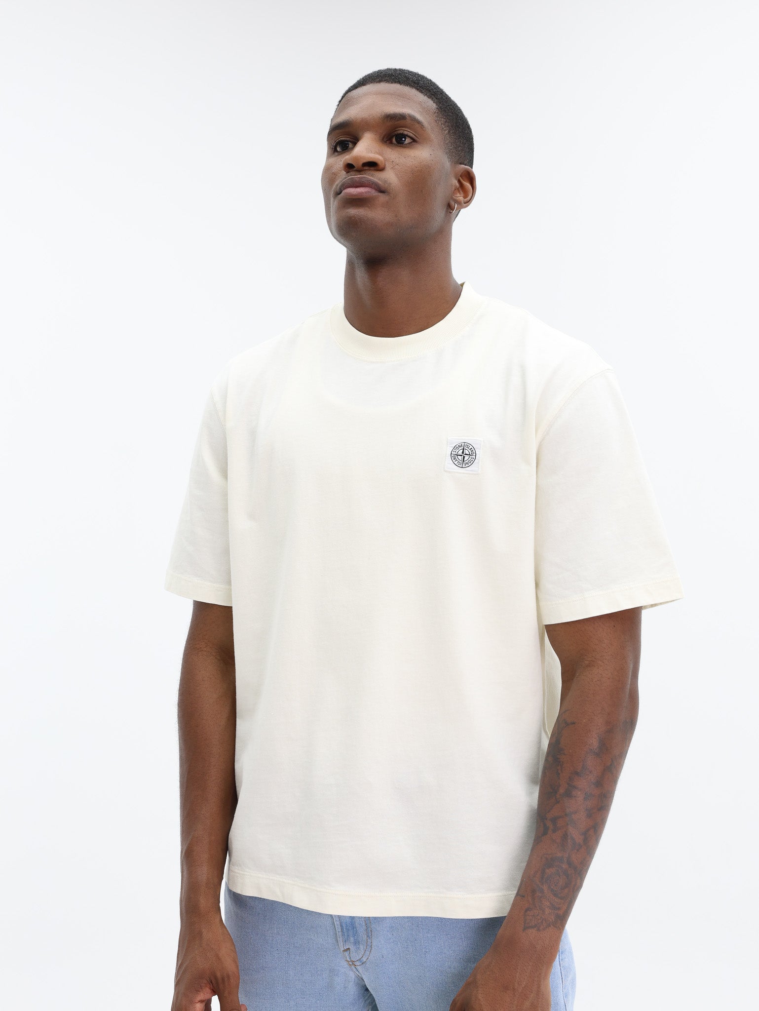 Stone Island T-Shirt Chest Logo White-AL Capone Premium