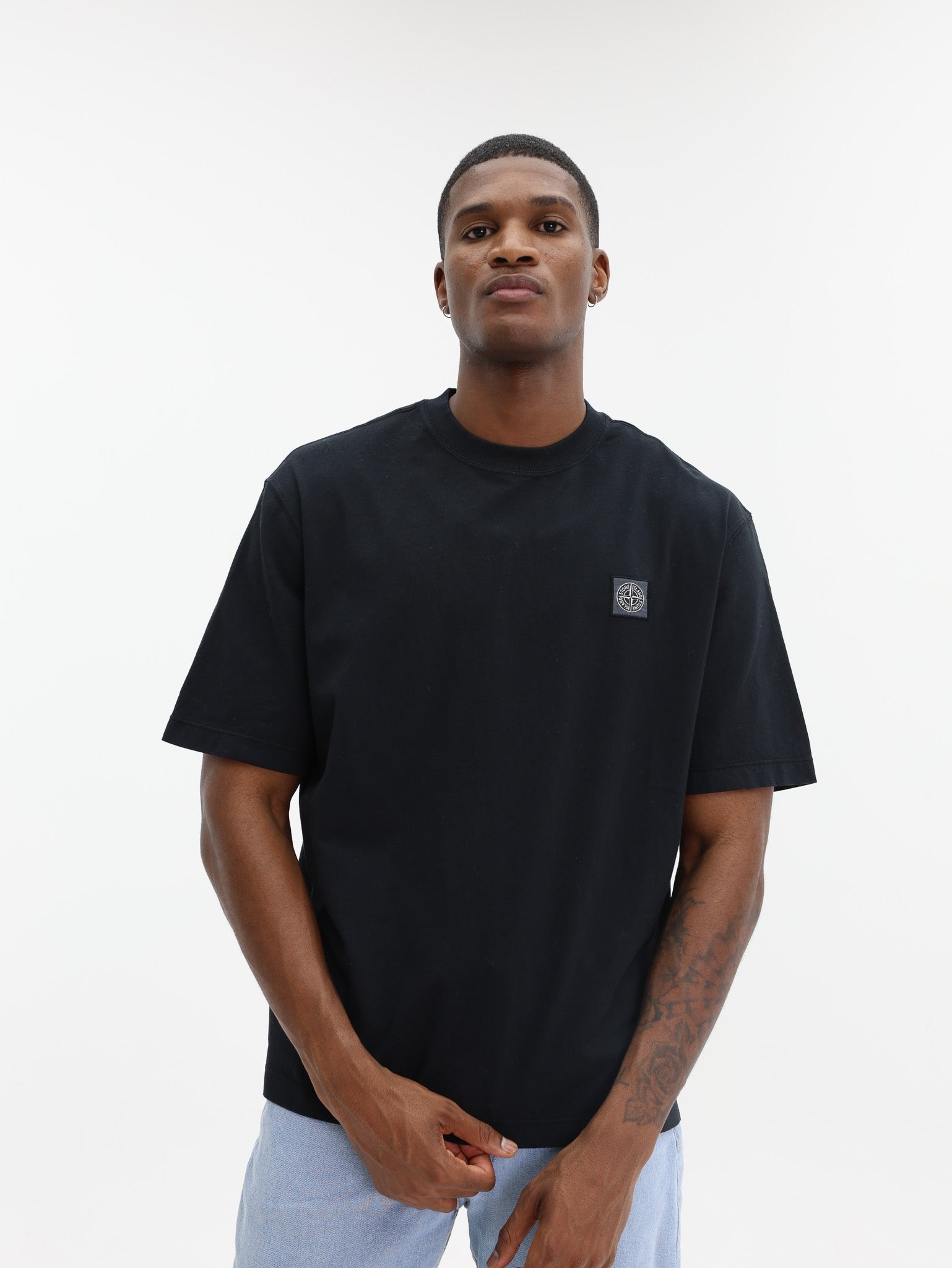 Stone Island T-Shirt Chest Logo Black-AL Capone Premium