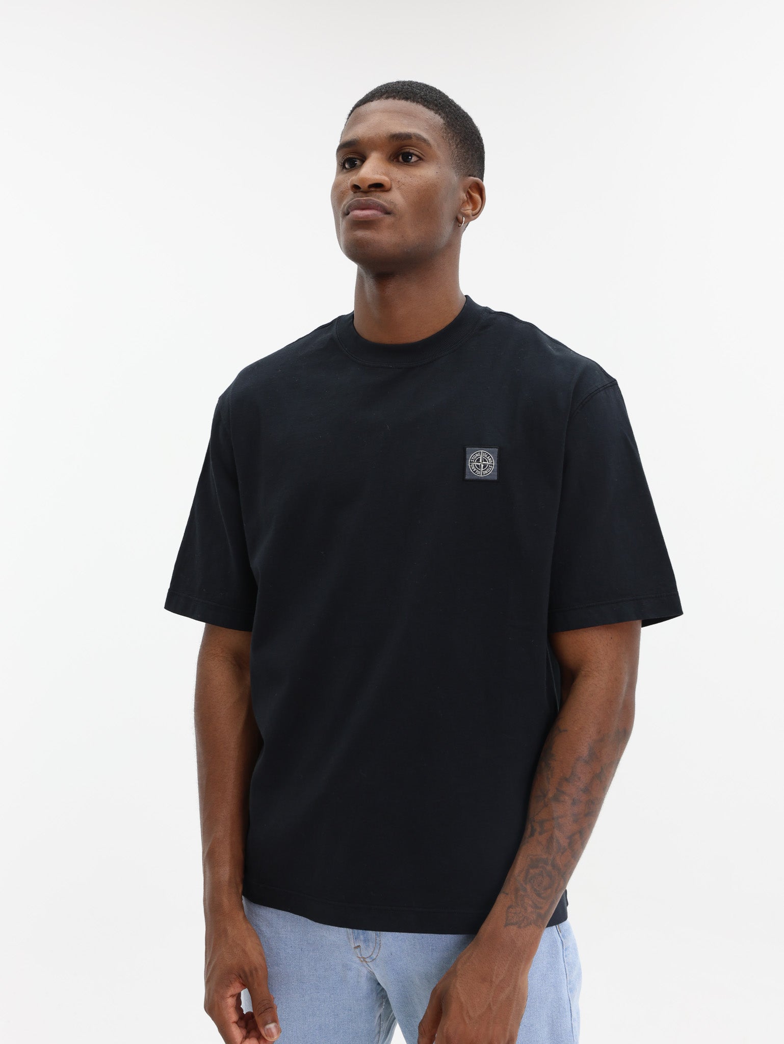 Stone Island T-Shirt Chest Logo Black-AL Capone Premium