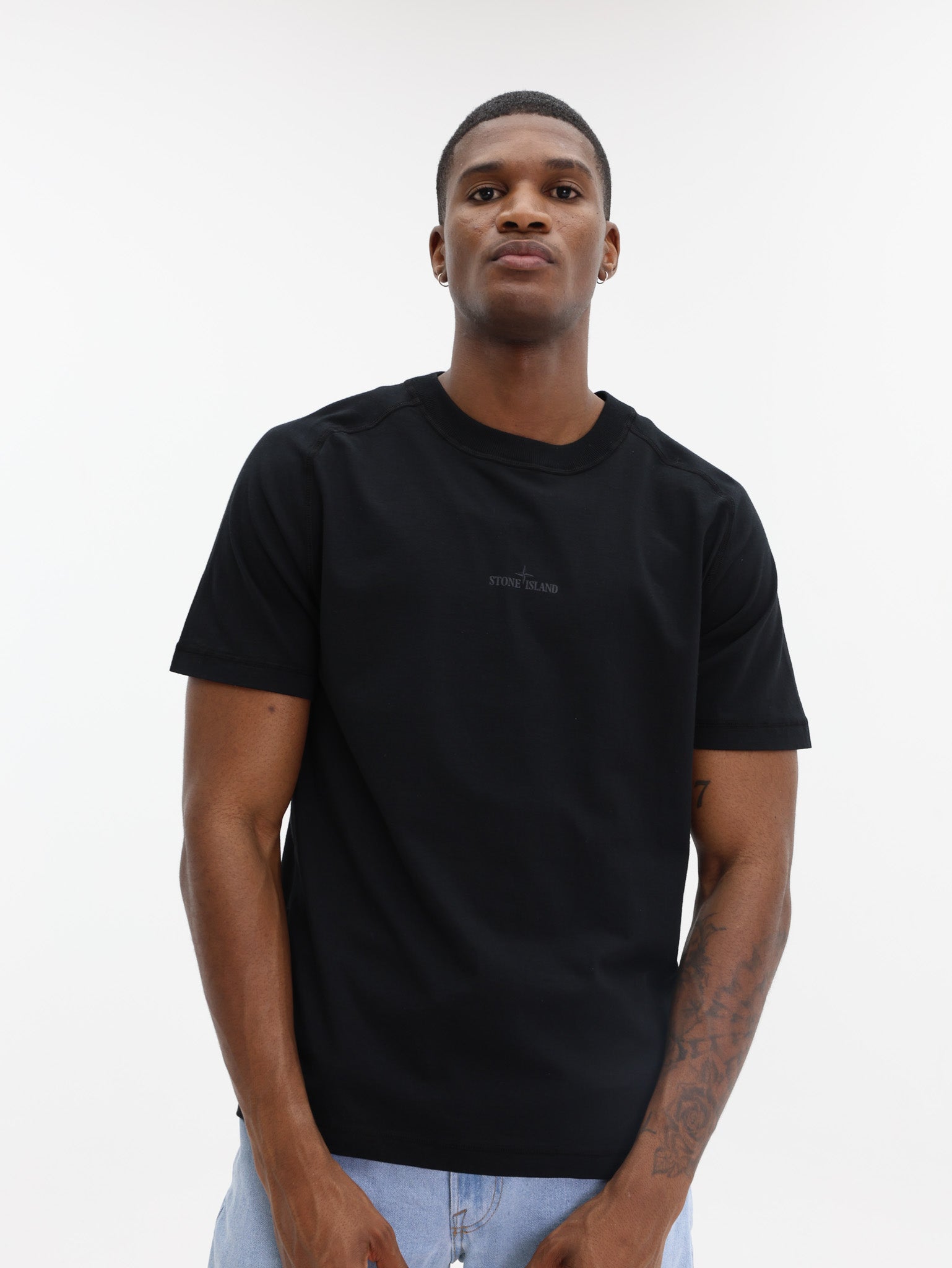 Stone Island T-Shirt Logo Black-AL Capone Premium