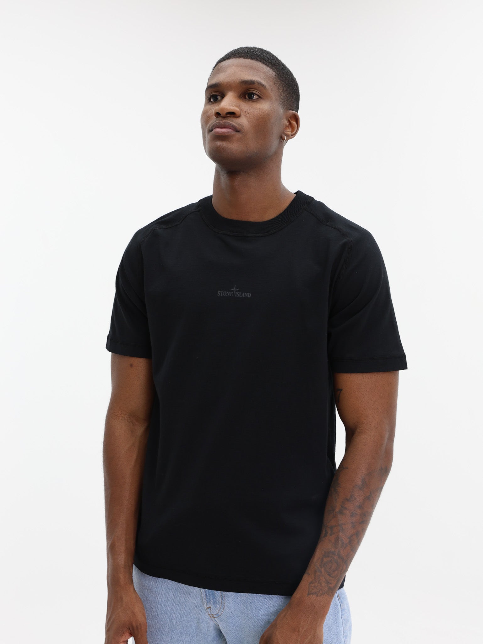 Stone Island T-Shirt Logo Black-AL Capone Premium