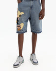 Kidsuper Shorts Face Patchwork Baggy Light Wash