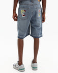 Kidsuper Shorts Face Patchwork Baggy Light Wash