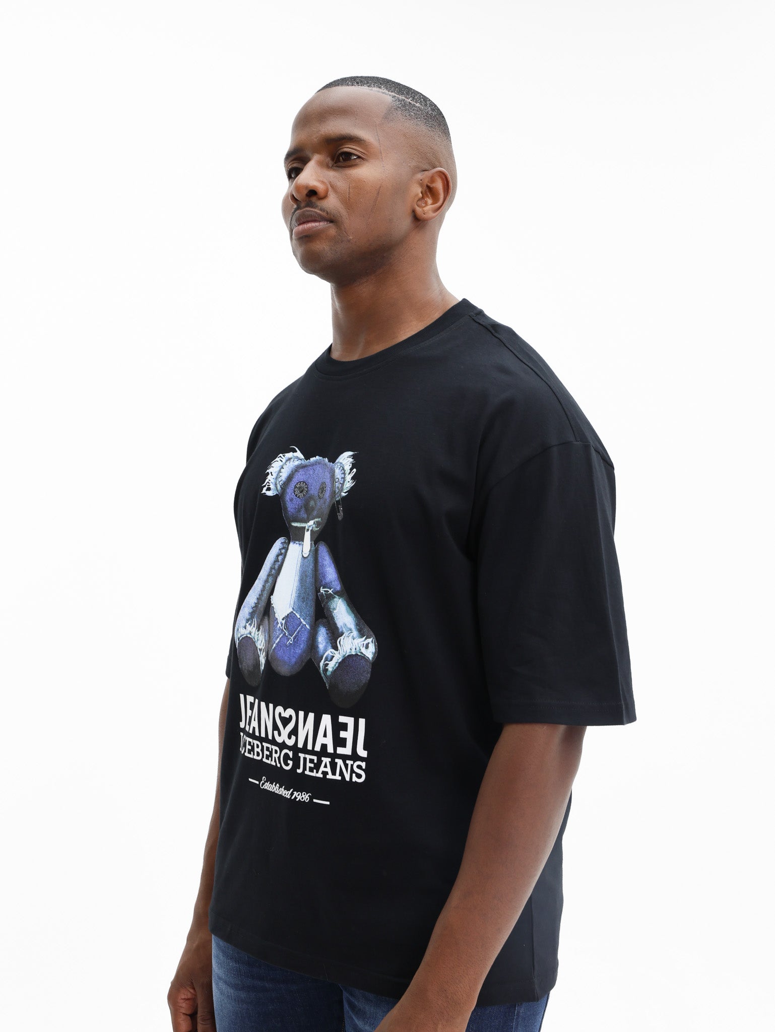 Iceberg T-Shirt Teddy Bear Print Black - AL Capone Premium