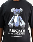 Iceberg T-Shirt Teddy Bear Print Black