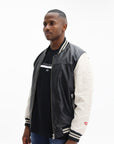Iceberg Leather-Jacket Lambskin Varsity Black-White