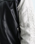 Iceberg Leather-Jacket Lambskin Varsity Black-White