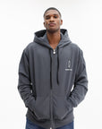 Iceberg Hoodie Diagonal Fleece Logo Print Black