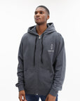 Iceberg Hoodie Diagonal Fleece Logo Print Black