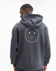 Iceberg Hoodie Diagonal Fleece Logo Print Black