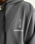 Iceberg Hoodie Diagonal Fleece Logo Print Black