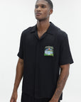 Casablanca Monogram Jacquard Volcano Short Sleeve Shirt Black