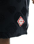 Casablanca Towelling Monogram Short Black
