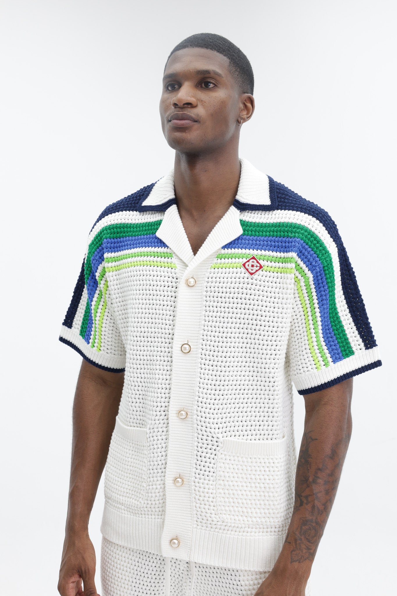 Casablanca Stripe Knit Shirt Multi - AL Capone Premium
