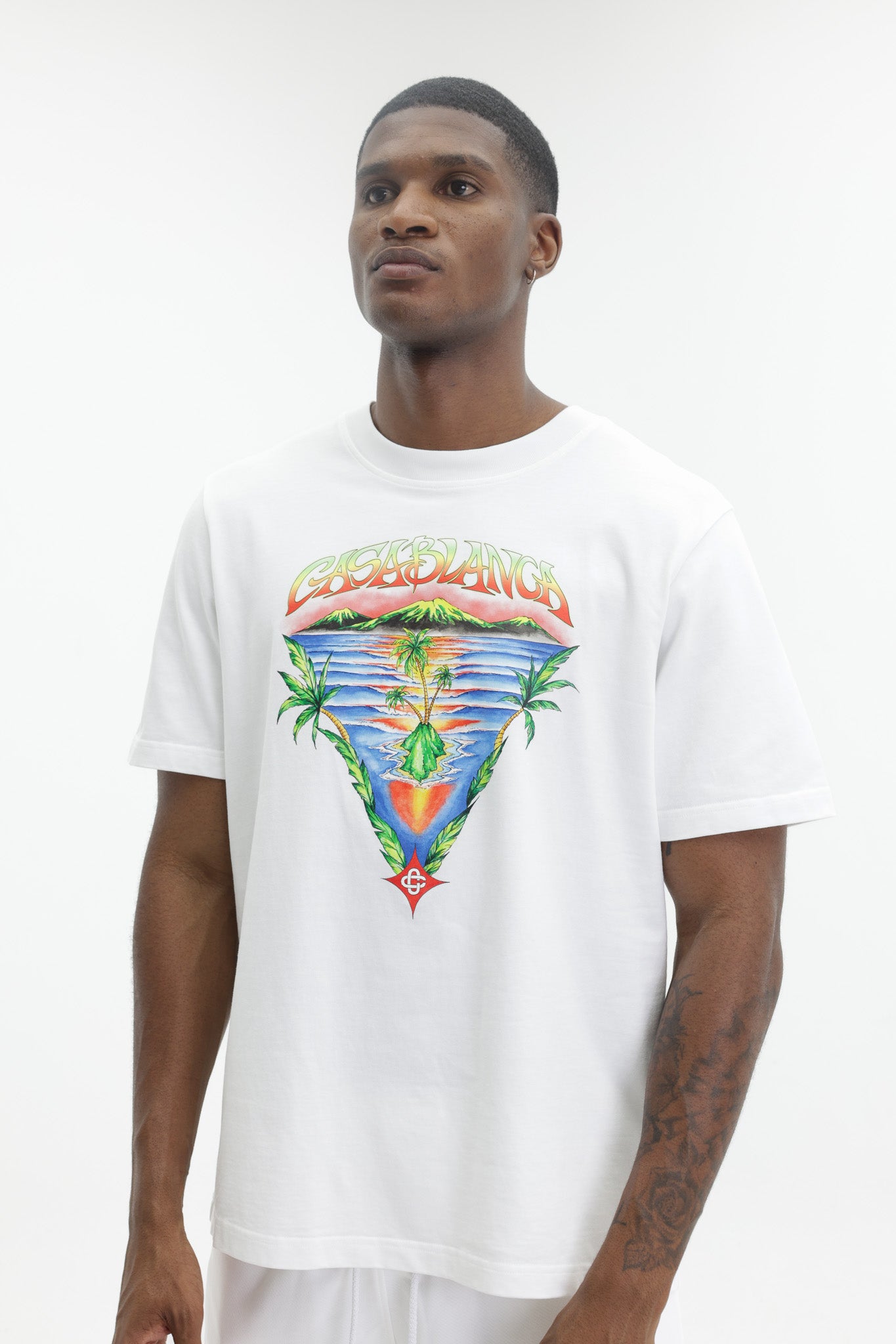 Casablanca Innocence Triangle Classic T-Shirt White - AL Capone