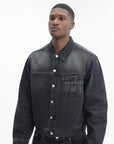 Arte Jacket Pocket Denim Faded Black