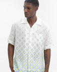 Casablanca Linen Degrade Monogram Short Sleeve Linen Shirt Multi