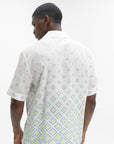 Casablanca Linen Degrade Monogram Short Sleeve Linen Shirt Multi
