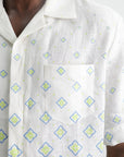 Casablanca Linen Degrade Monogram Short Sleeve Linen Shirt Multi
