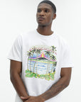 Casablanca Volcano Printed Classic T-Shirt White