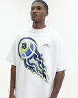 Casablanca Flaming Tennis Ball Oversized T-Shirt White