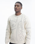 Arte T-Shirt Circle Log Knit Longsleeve Cream