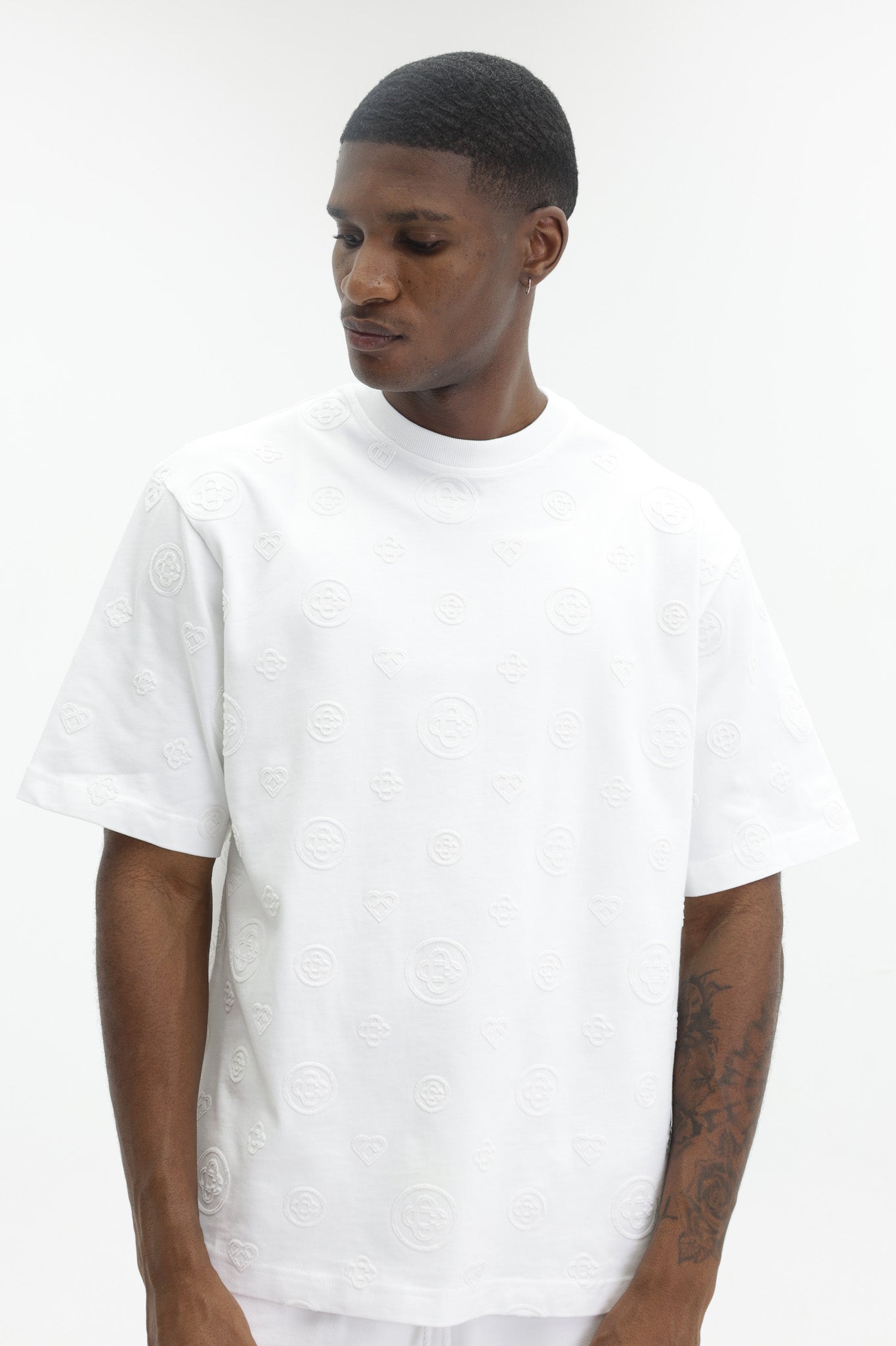 Casablanca Applique Monogram Oversized T-Shirt White - AL Capone