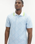 Casablanca Jacquard Polo Pale Blue