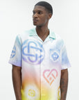 Casablanca Halftone Logo Cuban Collar Ss Shirt Multi