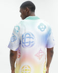 Casablanca Halftone Logo Cuban Collar Ss Shirt Multi