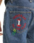 Icecream Double Scoop Apple Denim Pants Mid Wash Blue