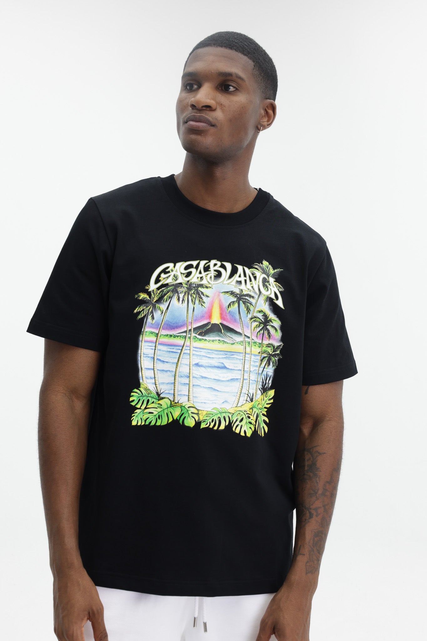Casablanca Volcano Printed Classic T-Shirt Black - AL Capone Premium
