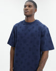 Casablanca Applique Monogram Oversized T-Shirt Navy